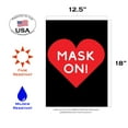 thumbnail image 2 of Toland Home Garden Mask On Heart COVID Heart Flag Double Sided 12x18 Inch, 2 of 5
