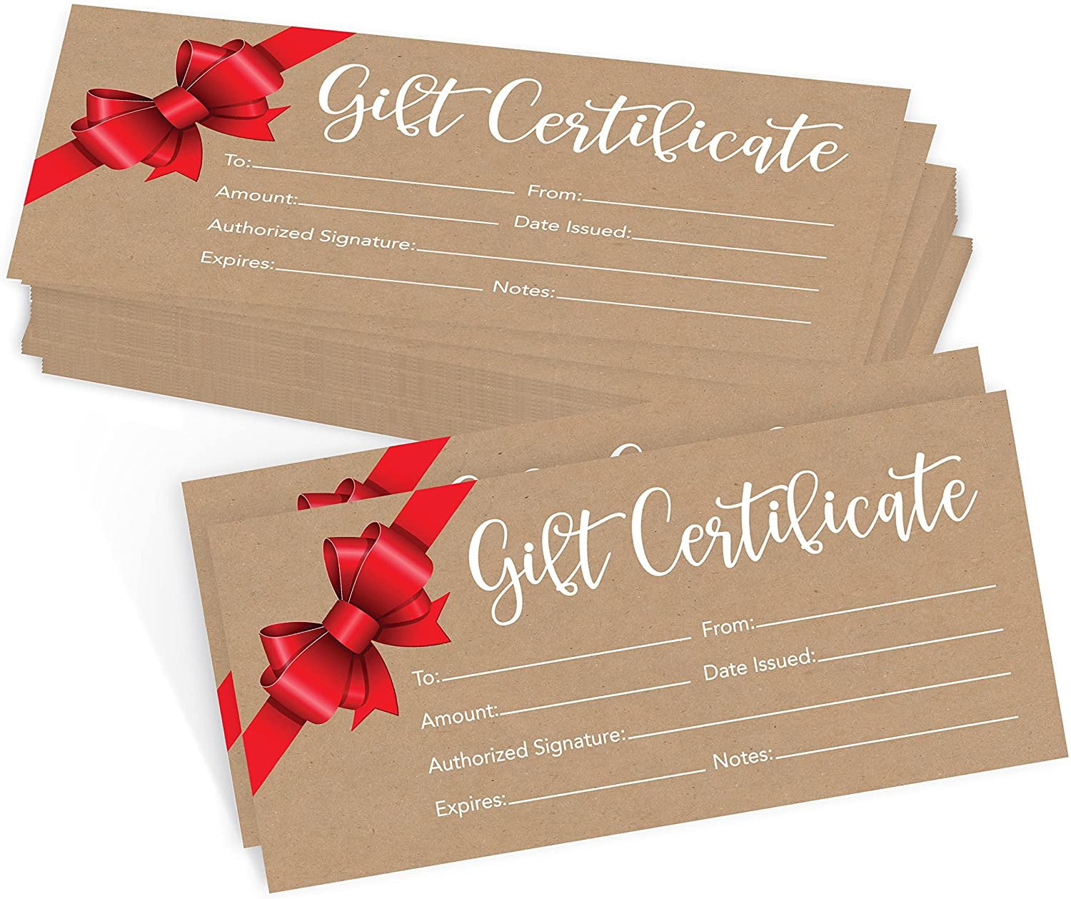 Paper Gift Certificates Blank Coupons 4X9 Inch Greenery Generic Gift Certificates Holiday Gift Cards Blank 25 Blank Gift Certificates for Business Supplies Blank Gift Cards for Spa Gift Vouchers 