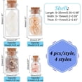 thumbnail image 3 of 16 botellas de vidrio transparente, 4 estilos, botellas con mensaje de playa, mini conchas, frasco de vidrio, campana de vidrio con temática oceánica, adornos colgantes de conchas marinas para, 3 of 8