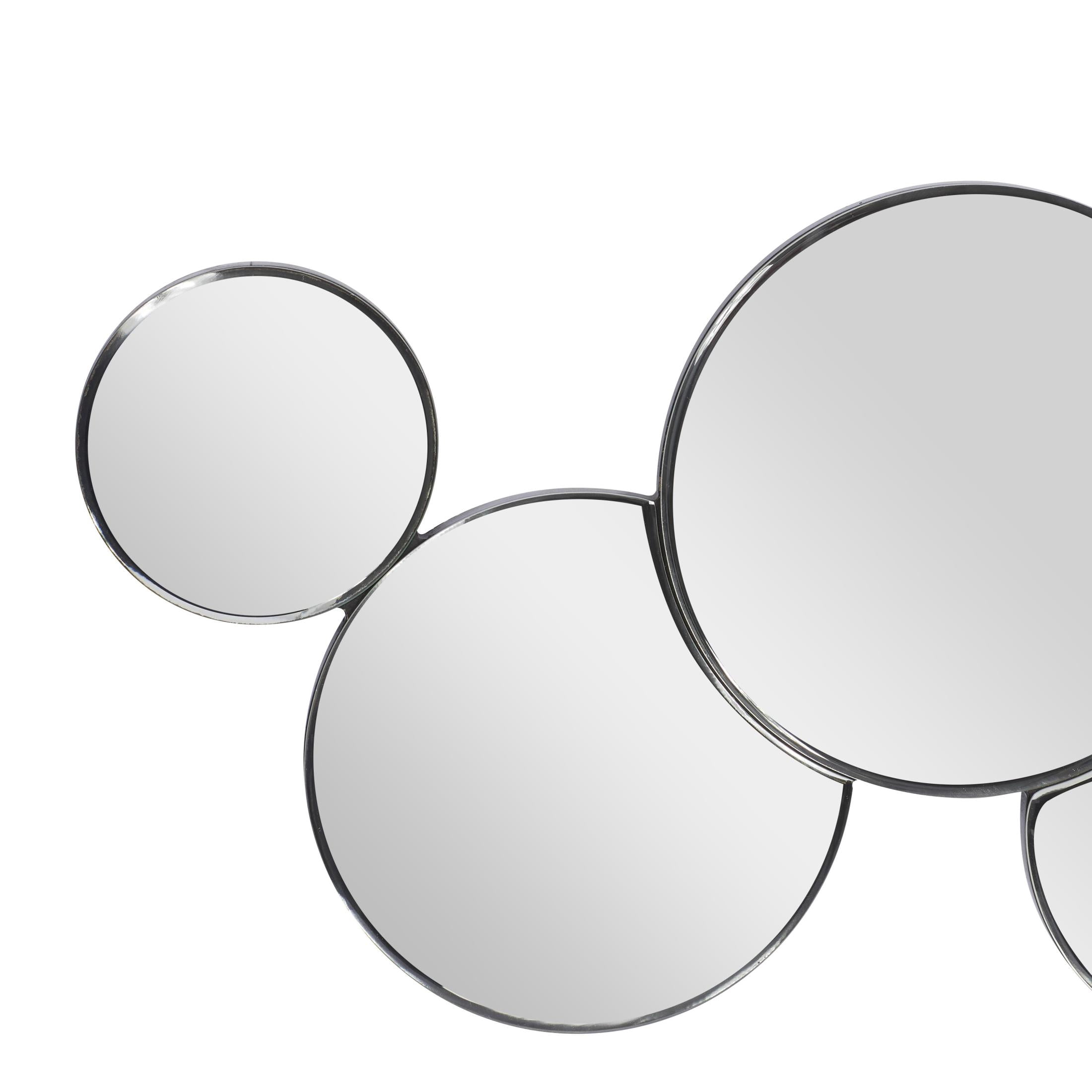DecMode 57" x 20" Silver Bubble Cluster Wall Mirror