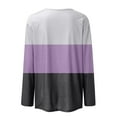 thumbnail image 5 of Shirts for Women Women's Loose Casual Leisure Long Sleeve Round Neck Collar Patchwork T-Shirt Top, 5 of 6