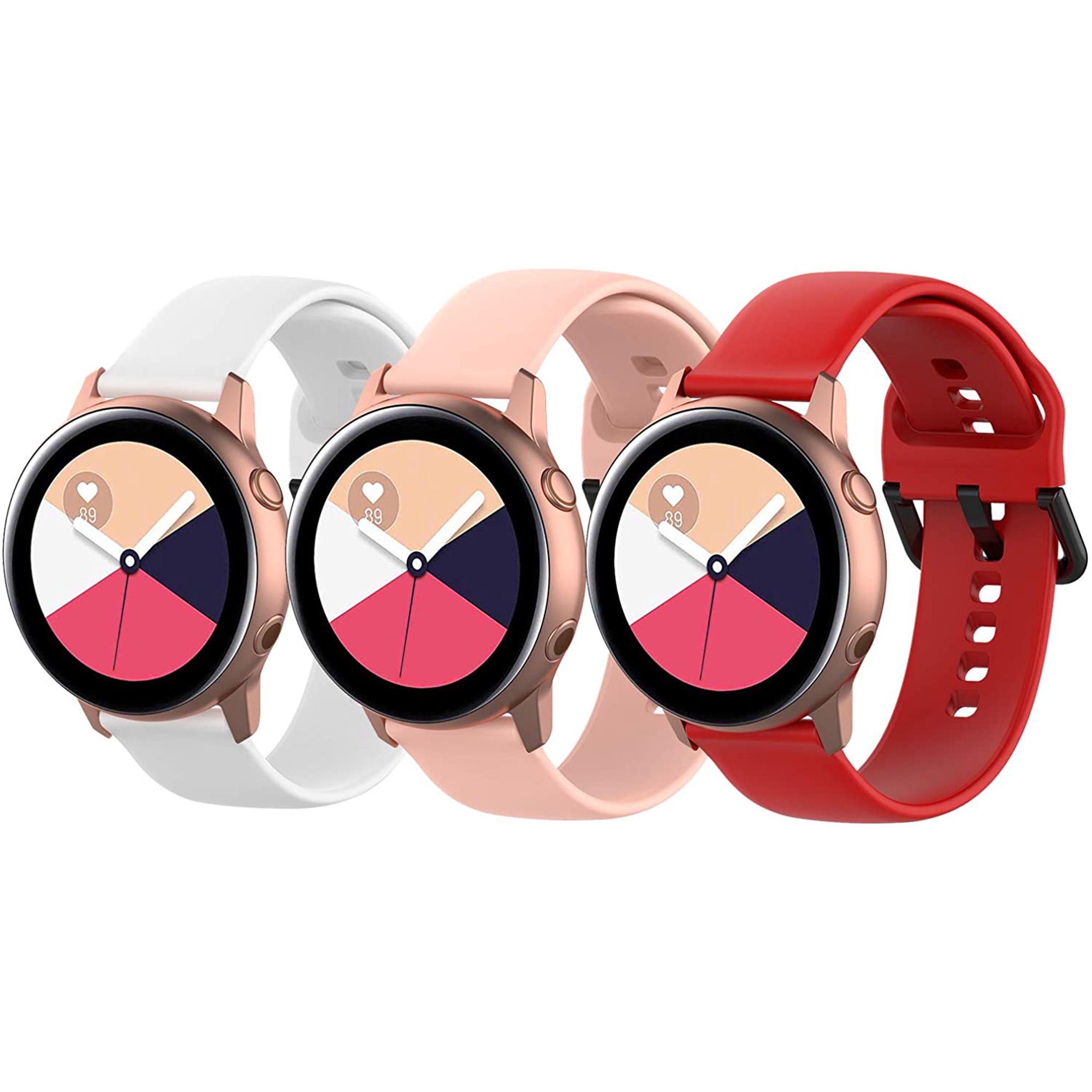 3 Pack Compatible For Samsung Galaxy Watch 3 41mm Band mm Solid Color Silicone Replacement Sport Watch Band For Samsung Galaxy Watch Active Active 2 40mm 44mm Walmart Canada