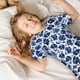 thumbnail image 5 of Balery Blue Ink Flowers Conjunto de Pijama Infantil de Manga Corta con Estampado – Ropa de Dormir de Algodón Suave-Large, 5 of 6