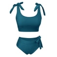 thumbnail image 5 of RUTAYY Women's Bikini Sets Solid Color High Waist Swimwear Tankini Tops with Bottom Sports Swimming Trendy Training Swimsuit, 5 of 5