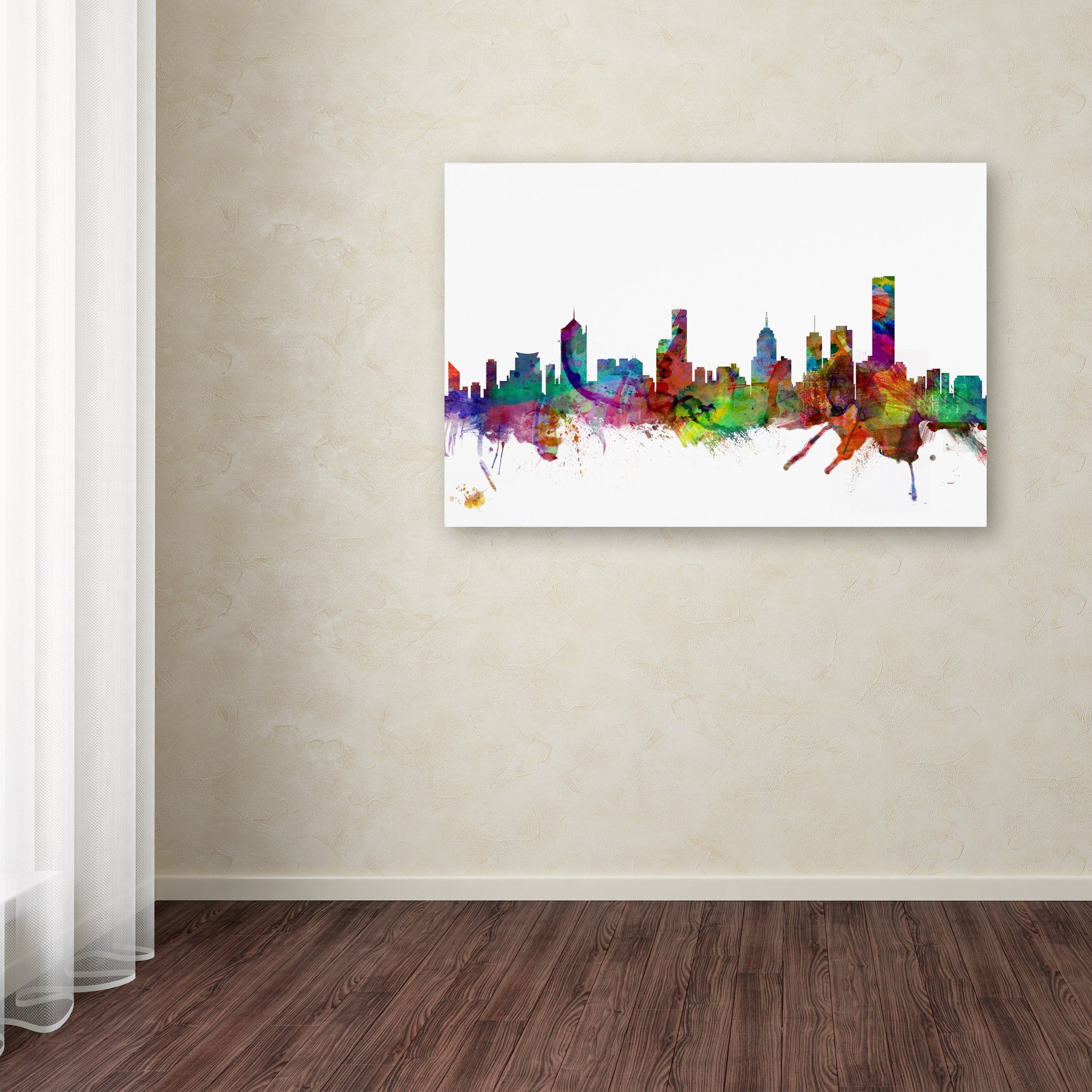 Trademark Fine Art "Melbourne Skyline" Canvas Art by Michael Tompsett