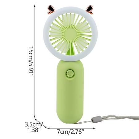 

BLNVKOP Cosmetic Fan With Light Handheld Fan USB Portable Charging With Night Light Lazy Desktop Mini Pocket Small Fan-Green