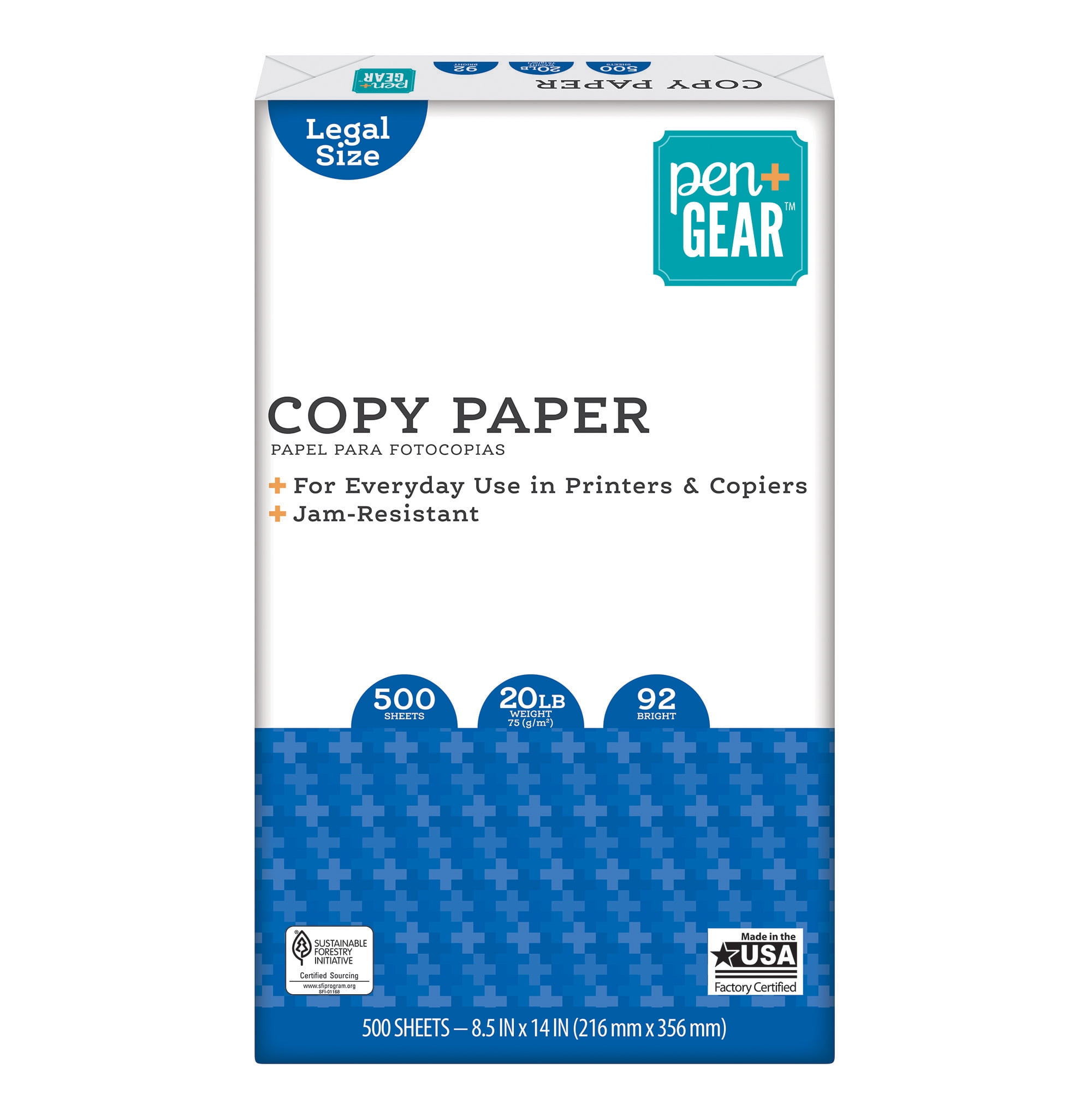 Pen+Gear Copy Paper, 8.5 x 11, 92 Bright White, 20 lb., 10 Ream Case  (5,000 Sheets)
