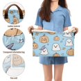 thumbnail image 5 of Yayeee Foldable Storage Basket for Shelves with Handles Set of 2 Waterproof Cloth Bins, Blue Halloween Ghosts, 5 of 7