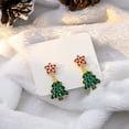 thumbnail image 3 of Niusricy Christmas Tree Earrings for Women Elk Snowflake Earrings Santa Snowman Drop Earrings Asymmetric Christmas Holiday Jewelry, 3 of 4
