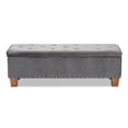 thumbnail image 4 of Bowery Hill Grey Velvet Upholstered Storage Ottoman Bench, 4 of 11