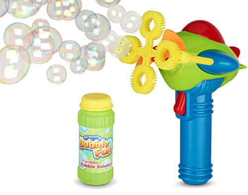 Girls Boys LED Bubble Gun Blow Stream of Bubbles FREE BUBBLES REFILL INCLUDED 