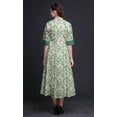 thumbnail image 3 of Bimba Robe Chemise Mi-Mollet à Manches Retroussables Imprimé Feuilles pour Femmes - Moyen, 3 of 5