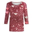thumbnail image 2 of Vetsdori Plus Size Tops for Women 3/4 Sleeve Summer Blouses Valentine Casual Gifts for Girlfriend Cute,Graphic Ladies T-Shirts Fashion, 2 of 5