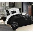 thumbnail image 2 of Chic Home Black and White Embroidered Floral Bed in a Bag Comforter Set, 2 of 3