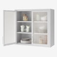 thumbnail image 2 of Royard Oaktree Metal Wall Cabinet with Glass Doors, Medicine Cabinet w/Shelves for Kitchen Bathroom, 2 of 7