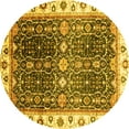 thumbnail image 1 of Ahgly Company Indoor Round Oriental Yellow Traditional Area Rugs, 8' Round, 1 of 4