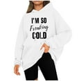 thumbnail image 5 of Miluxas Women's Hoodies Pullover Letter Fashion Printed Sweatshirts Winter Casual Loose Drawstring Long Sleeve Tops with Pocket White XL(XL), 5 of 5