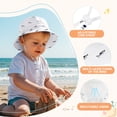 thumbnail image 3 of Zando Beach Baby Sun Hat UPF 50+ Sun Protection Wide Brim Summer Baby Boy Bucket Hats Cute Toddler Sun Hats for Boy White Fish M, 3 of 8
