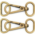 thumbnail image 6 of 10 Sets Antique Brass Snap Hooks Lobster Clasp Swivel Push Gate Fashion Clips with D Ring Craft FSD1 (3/4 Inch), 6 of 9