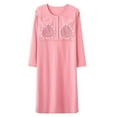 thumbnail image 4 of WUANDIXFA Chandail de Maternité Pyjama de Maternité Allaitement Coton Manches Longues Ouverture avant Robe Vêtements de Maison Pyjama Prénatal Post-Partum Rouge Melon D\'eau,m, 4 of 4
