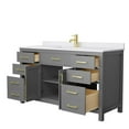 thumbnail image 2 of Wyndham Collection Beckett 60" Wood Single Bathroom Vanity in Gray/Gold, 2 of 3
