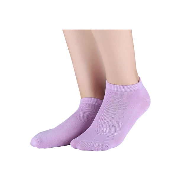 INSPIRE CHIC Calcetines de tobillo bajos de 10 pares para mujer, con pu?os elásticos y transpirables, morado medio