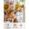 thumbnail image 6 of Sheer Curtains 63 Inch Length, Spring Cow Semi Sheer Curtains Light Filtering Window Treatment, Summer Sunflower Botanical Vintage Privacy Voile Drapes for Living Room Bedroom 52x63 Inch, 6 of 7