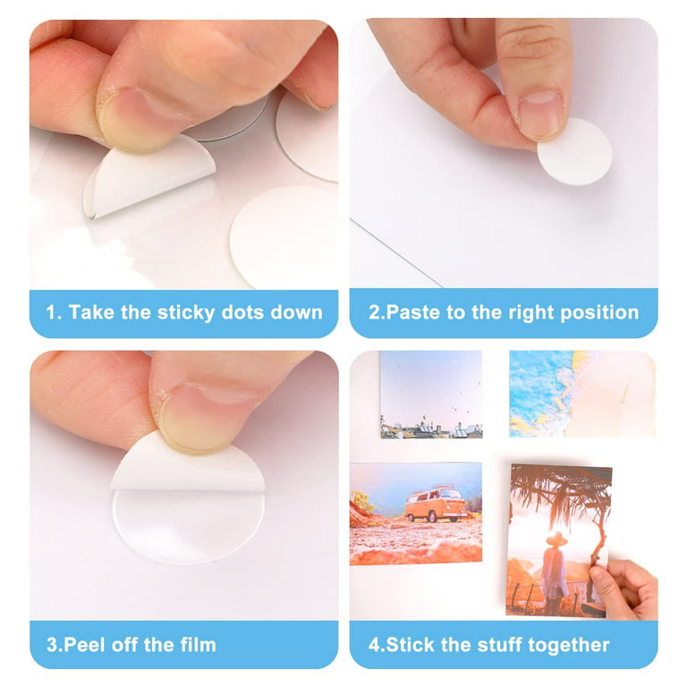 Poster Putty, 150 Pcs 20mm/0.79 inch Adhesive Sticky Tack, Double Sided Removable Dots, Clear Round Reusable Mounting Stickers Transparent Tacky