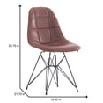 thumbnail image 6 of Porthos Home Mid-century Modern Faux Leather Upholstered Dining with Unique Eames Style Eiffel Metal Legs, Easy Assembly, 6 of 6