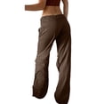 thumbnail image 3 of LilyLLL Womens Low Rise Combat Cargo Pants Militarty Wide Leg Flared Trousers, 3 of 4