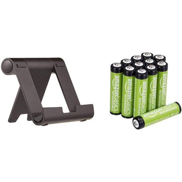 Support Portable Multi-Angles de Base pour Tablette iPad, Liseuse et Téléphone - Noir & Basiques 12-Pack AAA