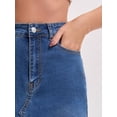 thumbnail image 5 of DARING DIVA Women's Bodycon Fishtail Ruffled Knee Length Jean Skirt Small Blue, 5 of 7