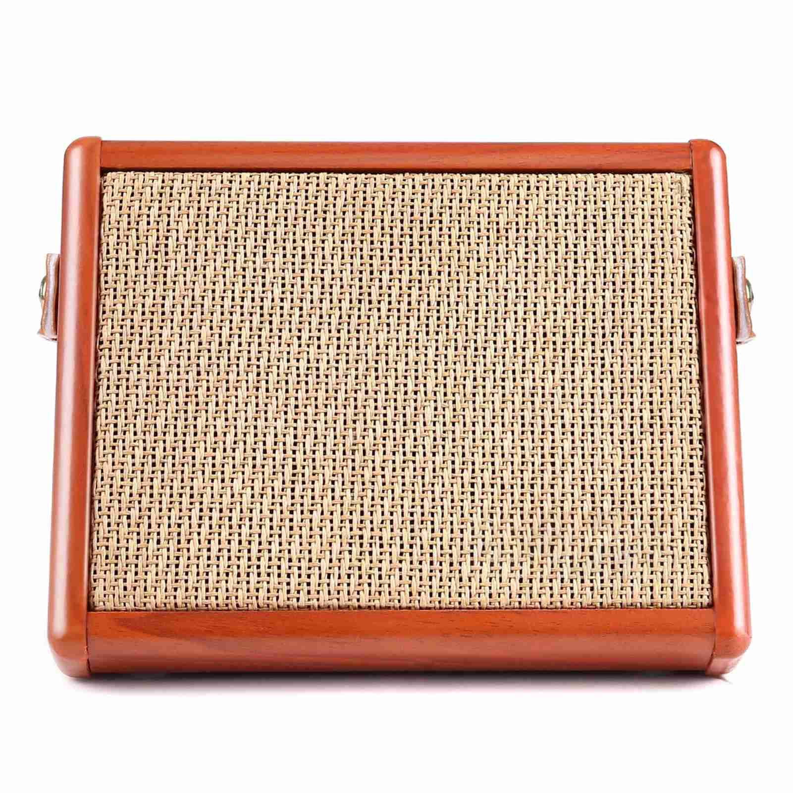 Elowen guitar acoustic Guitar ammoon AC-15 15W Portable Acoustic Guitar Amplifier Amp BT Speaker with Microphone Input Supports Volume Bass Treble Control Reverb Effect Built-in Rechargeable Battery
