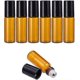 thumbnail image 1 of 30 Pack 5ml Amber Glass Essential Oils Roller Bottles with Stainless Steel Roller Balls 10Pcs 3ml Droppers 4Pcs Funnels 1Pc Openers for Essential Oils, 1 of 5