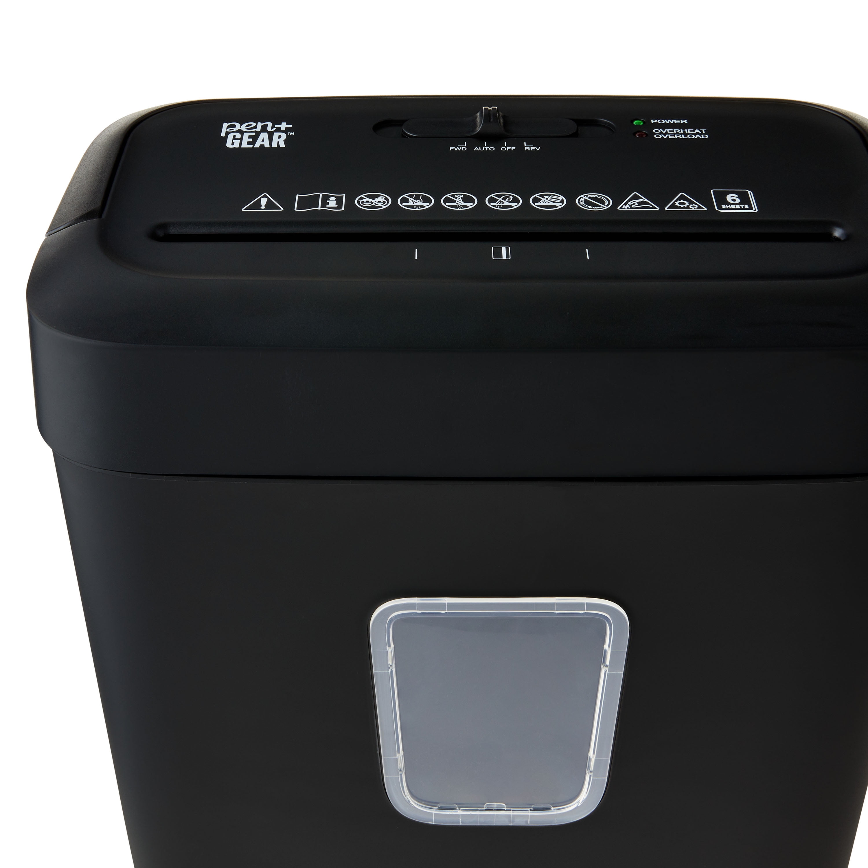 Pen+Gear 6-Sheet Cross-Cut Paper/Credit Card Shredder with 3.7 Gallon Bin, Black, Home & Office Use