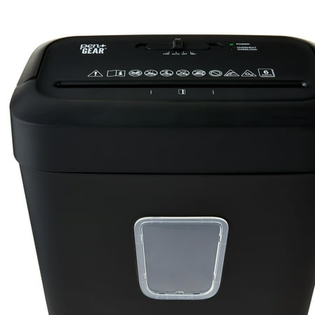 Pen Gear 6-Sheet Cross-Cut Paper/Credit Card Shredder with 3.7 Gallon Bin, Black, Home & Office Use