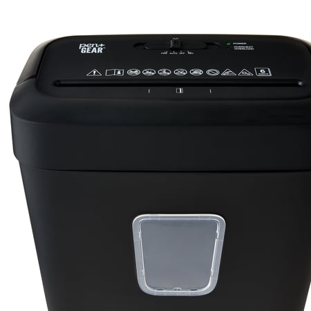 PEN+GEAR 6-SHEET CROSS-CUT PAPER/CREDIT CARD SHREDDER WITH 3.7 GALLON BIN, BLACK, HOME & OFFICE USE