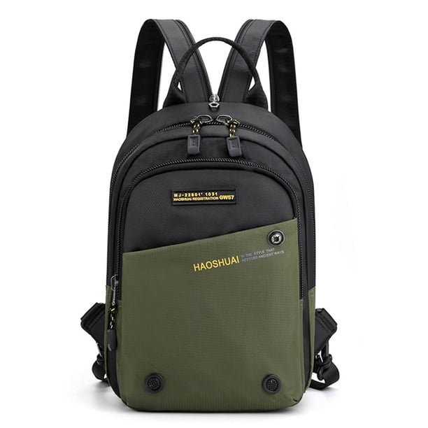 Bolsa De Pecho Mochila de nailon ajustable para hombre, para senderismo, montañismo (verde militar) Likrtyny Para Estrenar