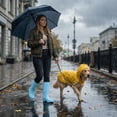 thumbnail image 6 of SMILIN Rubber Wide Calf Rain Boots for Women, Blue, Size 6, 6 of 10