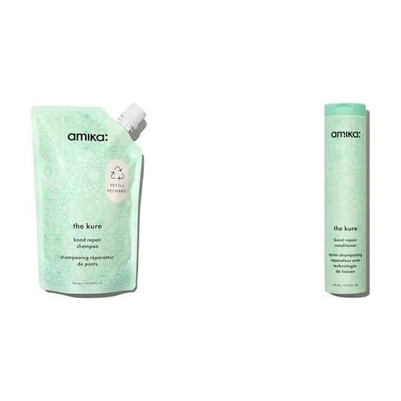 amika bond repair shampoo 500ml + conditioner 275ml bundle