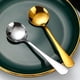 thumbnail image 3 of Cucharas de sopa de acero inoxidable Cterwk con mango largo, negras y doradas, 2 unidades, 6.3 pulgadas, 3 of 6