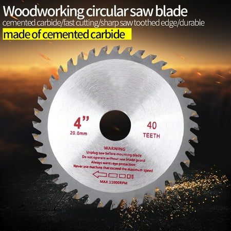 

Aramox Cutting Blade Disc Wood Cutting Disc 4inches 40T Teeth Cemented Carbide Circular Saw Wood Cutting Tool Bore Diameter 20mm
