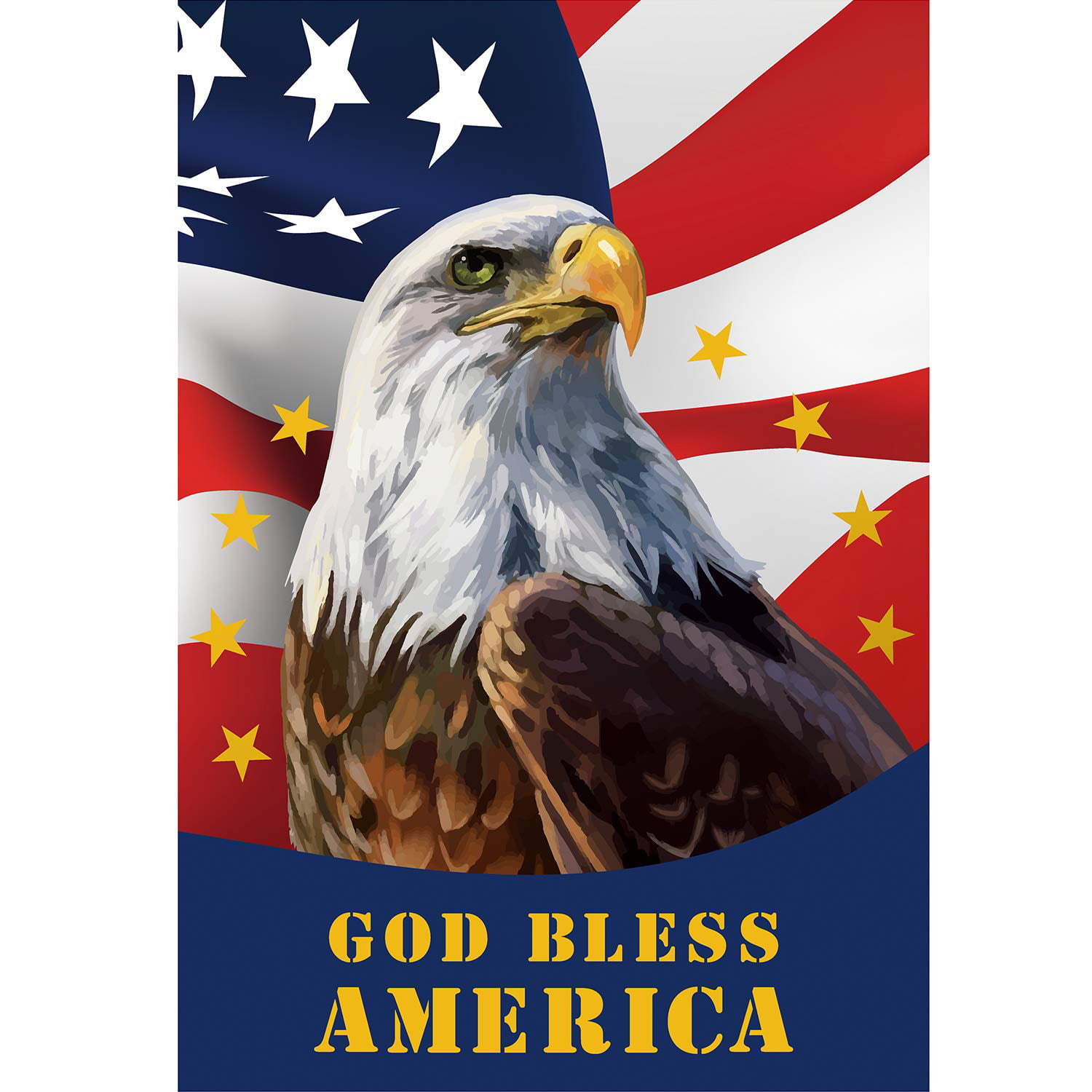 God Bless America Eagle Garden Flag Patriotic 4th of July 12.5" x 18" 