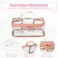 thumbnail image 4 of Unique Bargains 2pcs Clear Makeup Bags Waterproof Cosmetic Bags for Travel Zipper Makeup Pouch Black, Pink, 4 of 7