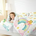 thumbnail image 4 of jejeloiu Magic Elf Unicorn Full Size Comforter Sets,Dreamy Fairy Tale World Bedding Comforter Set,Colorful Rainbow Bedding Sets For Girls,Breathable Home Decor Reversible,3pcs, 4 of 8