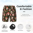 thumbnail image 3 of Yiaed Edgehog and Mushrooms Print Mens Swim Trunks Bathing Suit Compression Liner Beach Swim Shorts Swimwear Quick Dry Zipper Pocket No-Chafing Board Short-, 3 of 6