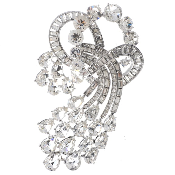 Extra Large Crystal Flower Brooch