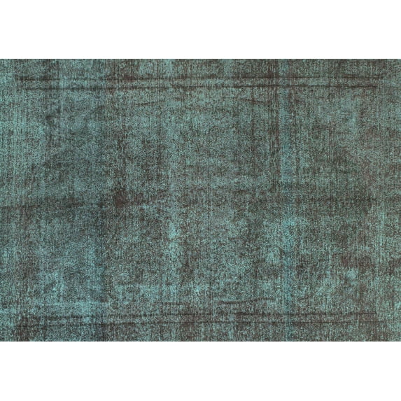 Ahgly Company Indoor Rectangle Abstract Turquoise Blue Modern Area Rugs, 2' x 4'