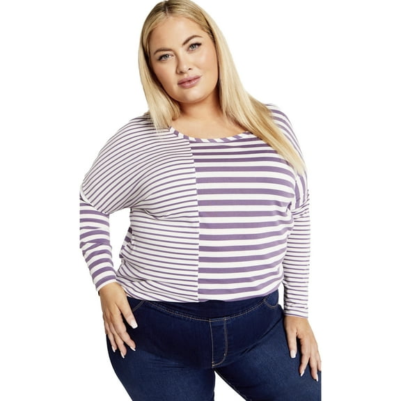 Avenue Women's Plus Size Sina Stripe Top