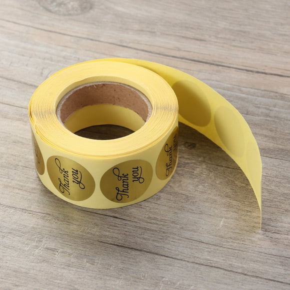 WEUVEB Etiquetas Redondas Color Amarillo Con Adhesivo Fuerte Para Decorar Regalos Y Bolsitas De Dulces